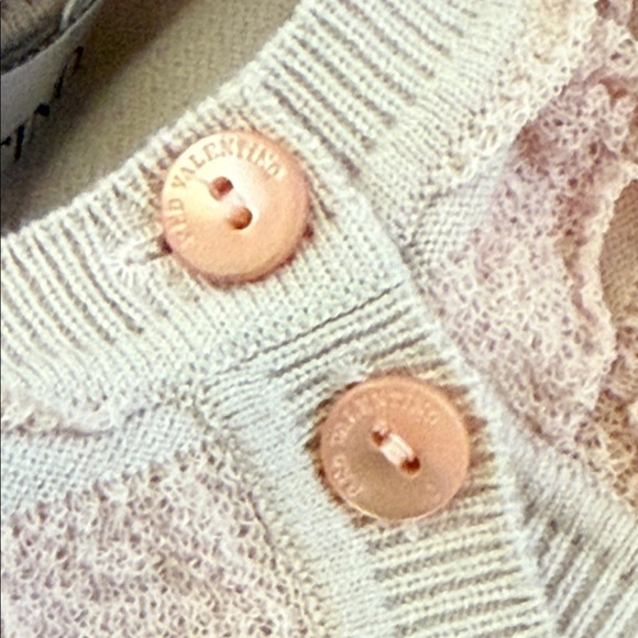 Red VALENTINO Ruffle front Sweater Cardigan - Picture 6 of 6